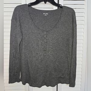 Mudd Women's M Gray Henley Top
